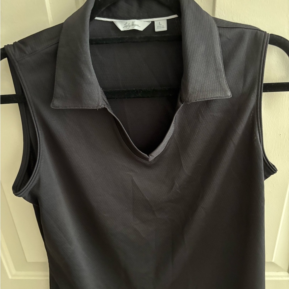 Lady Hagen Black Fitted golf top Polo Tank Top
